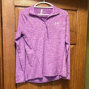 Under Armour Heathered Purple Long Sleeve Top